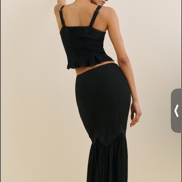 Reformation Sarita Two Piece Black - Size 0 - Picture 2 of 8